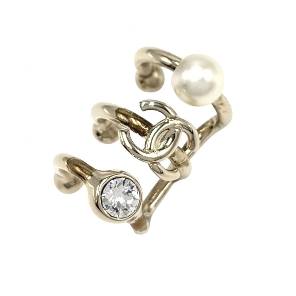 CHANEL Gold Pearl Logo Earrings - Picture 1 of 6